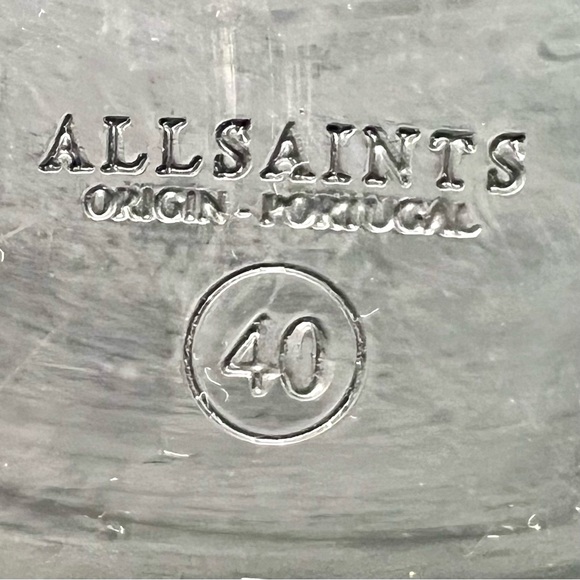 All Saints Donita Black Leather Croc Embossed Combat Moto Biker Boots Women’s 40 - Picture 14 of 16